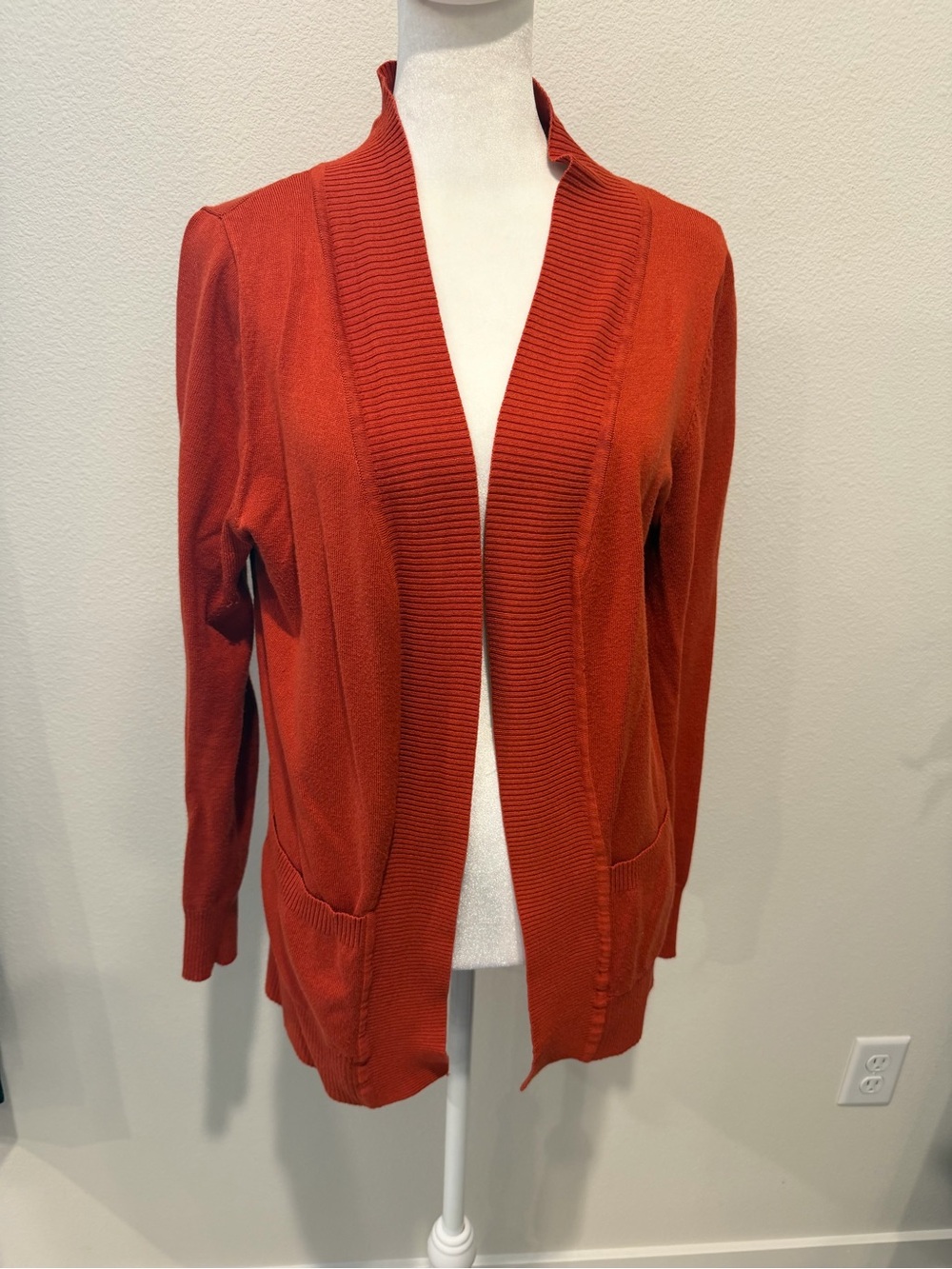 Cielo Open-Front Burnt Orange  Women's Cardigan Sweater. Size L